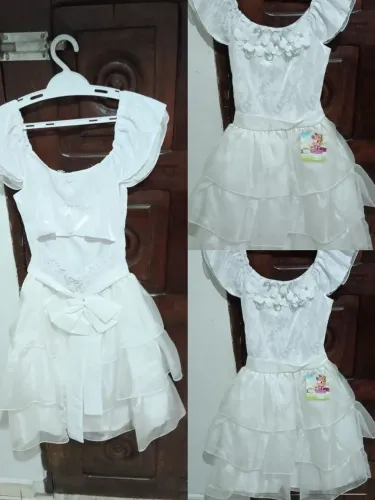 Vestido infantil Tam 10 anos branco novo na etiqueta