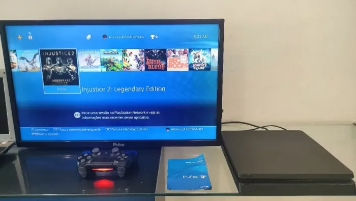 Ps4 Slim + Varios jogos Digitais + Controle Original e Cabos, Prontinho pro jogo!