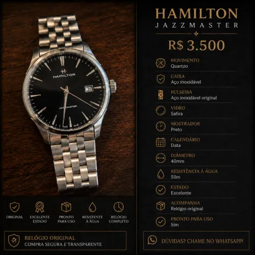 Relógio Hamilton Jazzmaster Quartz
