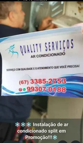ar split- instalação em promoção-Empresa Quality-(67) 99307.0188 SERVIÇOS DE INSTALAÇÃO DE