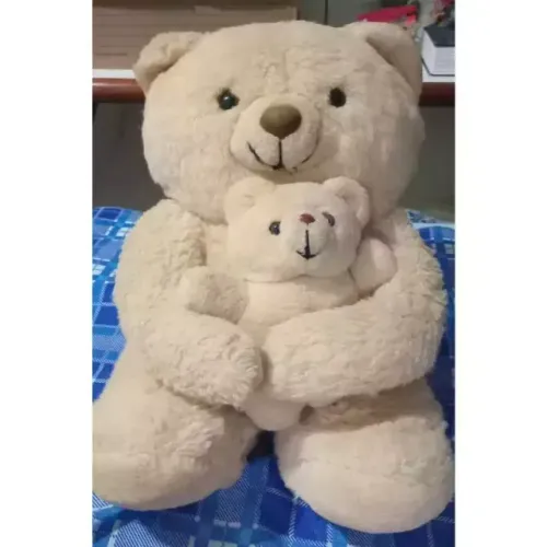 Ursos de Pelúcia Antigos com Filhote Removível 34 cm