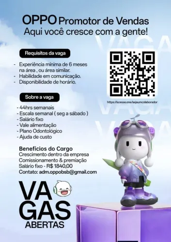 Vaga de emprego Promotor de Vendas