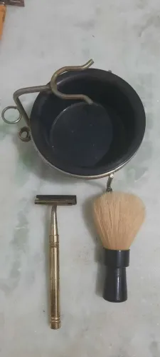 Kit  de  Barbear  Pincel  Cuba  Lâmina GII  Suporte