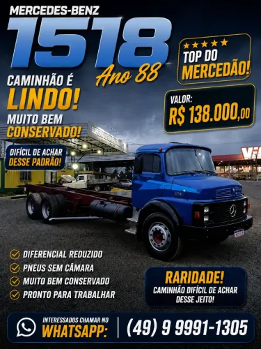 Raridade Mercedes 1518 ano 88 top caminhão diferenciado....