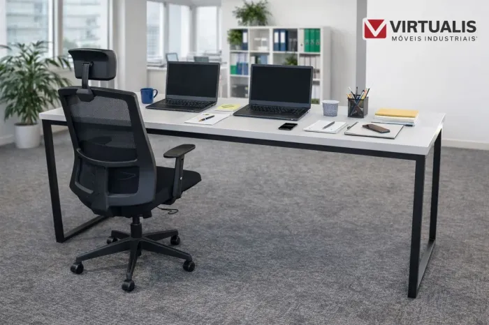 Mesa de escritório modelo industrial 
