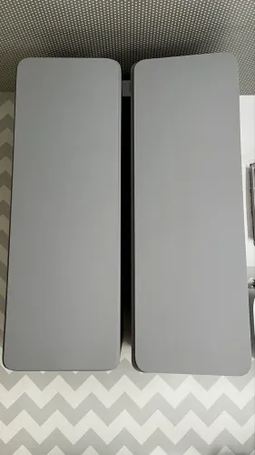 Armário oval em mdf cinza
