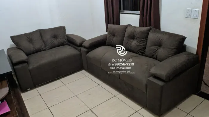 Sofá 2 e 3 pessoas Suede de qualidade D33 Braço Fofão Confortável Direto da Fábrica - Apro
