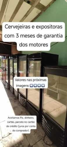 Cervejeiras e expositoras com garantia (valores nas imagens) 