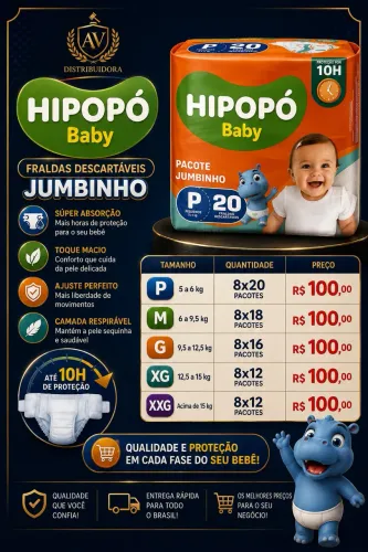 ? FRALDAS HIPOPÓ BABY JUMBINHO - R$ 100,00 ?