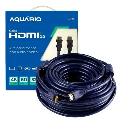 CABO HDMI 2.0 4K 3D 19 PINOS - 20 METROS - AQUÁRIO