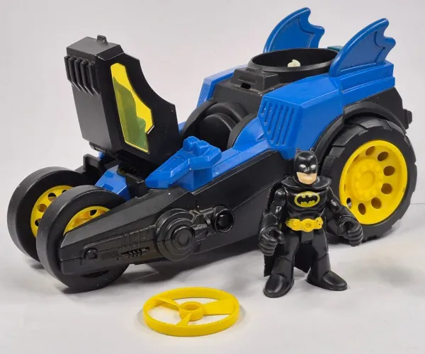 Batmóvel Motorizado Imaginext Fisher-Price Com Batman E Disco