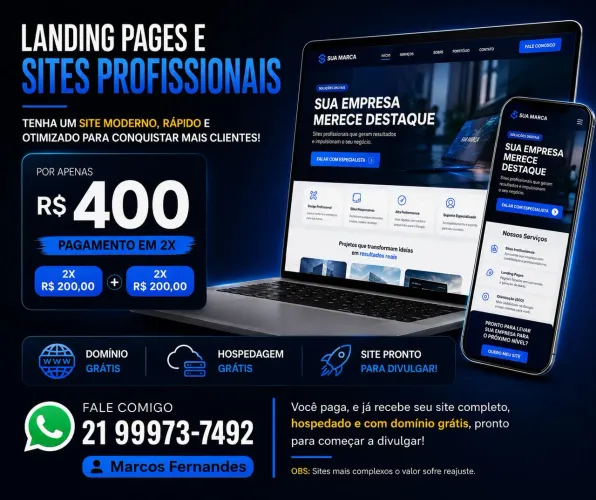 Crie seu site profissional e barato agora mesmo!