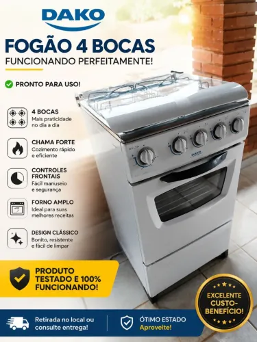 Fogão de 4 bocas Dako 