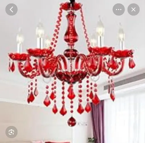 Lustre candelabro vermelho 