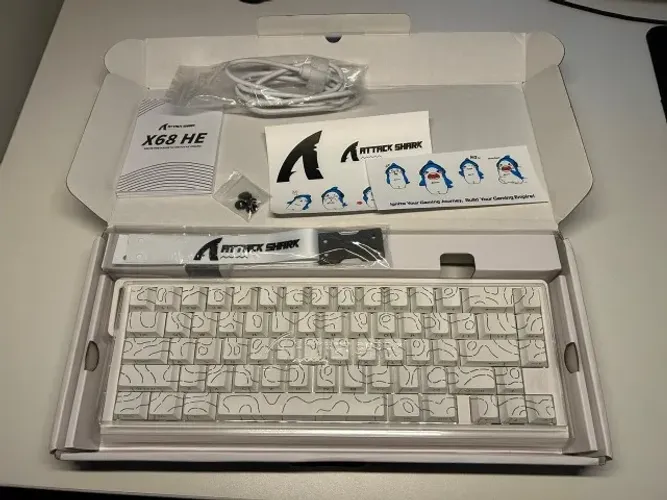 Teclado Magnético Attack Shark X68he Branco - NOVO