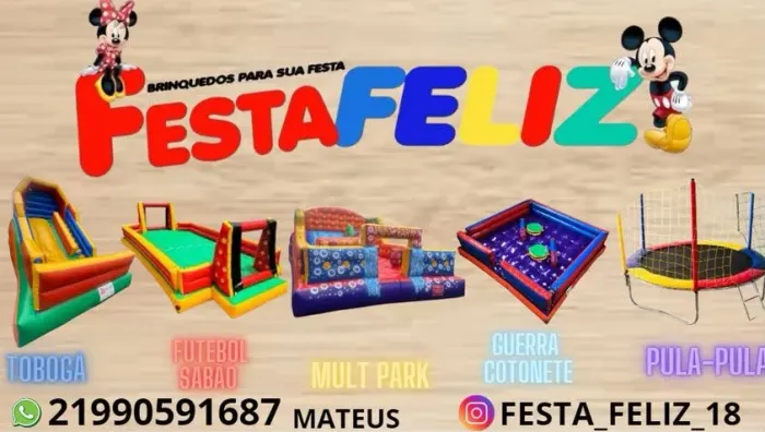 Locação de brinquedos infláveis.
