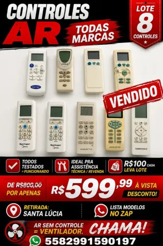 Controle Ar Condicionado Universal Carrier Midea Agratto R$80 Cada