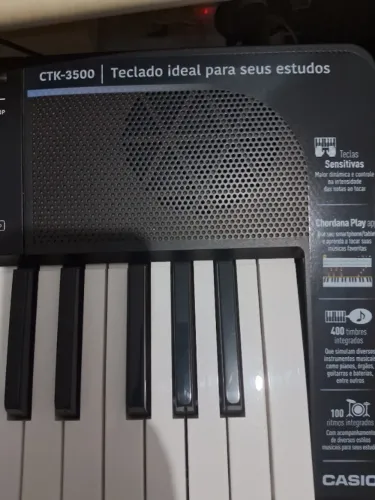 Teclado Digital Casio Ctk-3500 Preto 61 Teclas Preto + Suporte + Pedal + Interface Audio