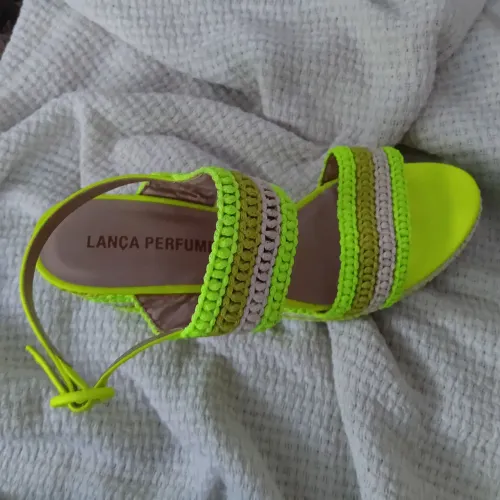 Sandália Anabela Crochê Neon - Lança Perfume - Tam 39 - Nova