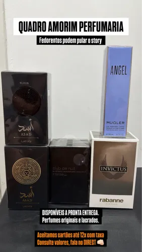 PERFUMES ORIGINAIS (Asad, Asad Elixir, Angel, Invictus e Club de Nuit)