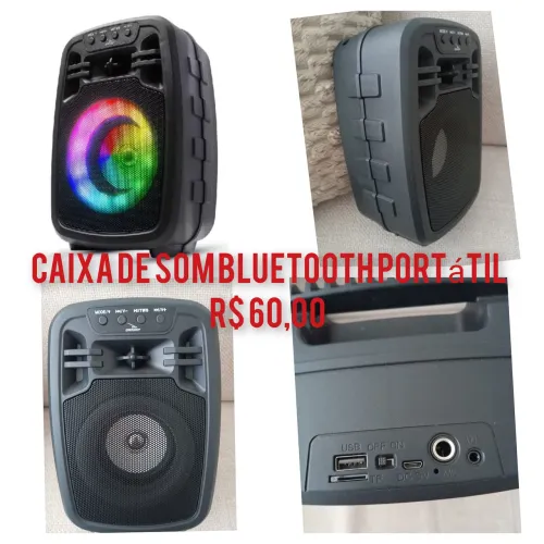 Caixa De Som Bluetooth Portátil Mp3 12w<br>Dimensões: 18.5 x 11.9 x 25.2 (C x L x A)