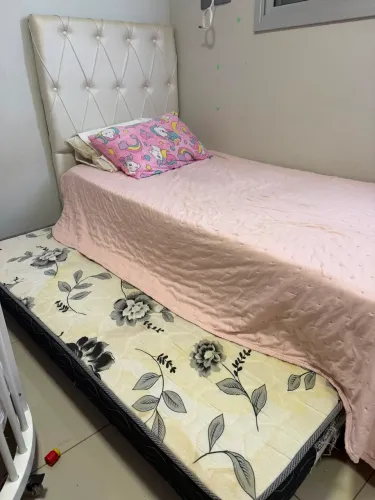 Kit Cama de solteiro com auxiliar + Cômoda 
