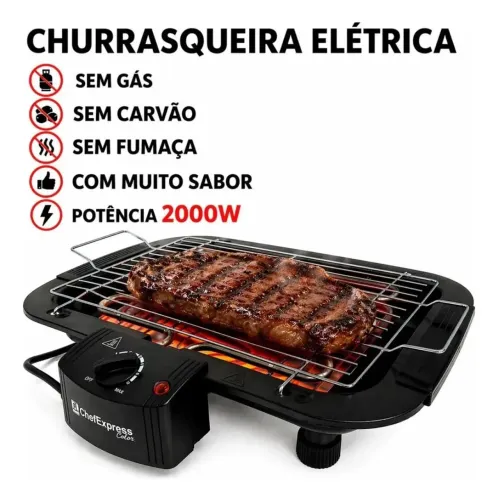 Churrasqueira elétrica 2000w potencia - 127v