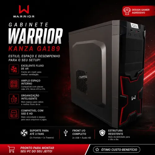 Gabinete Gamer Warrior Kanza