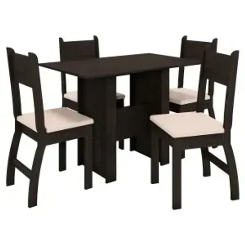 Mesa de Jantar Milano com Cadeiras Na Cor Amendoa e Savana Nova!