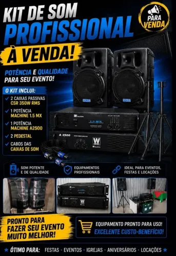 Kit Caixa De Som CSR Passiva, E Potências Machine