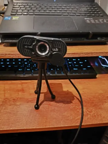 Webcam Webookers WB,USB Full HD 1080P com Microfone, Tripé e tampa câmera