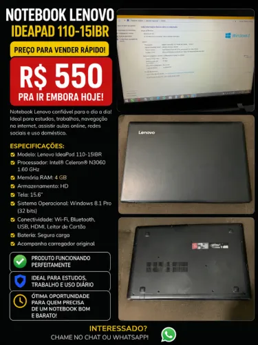 Notebook Lenovo IdeaPad 110-15IBR