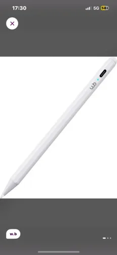 Caneta Pencil WB para iPad com Palm Rejection e ponta de alta precisão de 1.0mm - branca