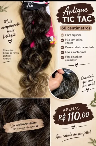 Tela de cabelo orgânico TIC TAC