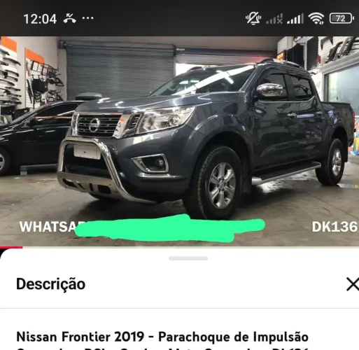 Protetor de para-choque dianteiro Nissan frontier