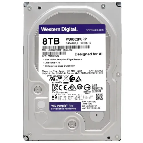 HD 8TB Wester Digital Purple WD85PURX Sata III - Novo c/ 1 ano de garantia - Nexo Store