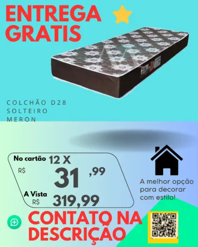 Colchão D28 Solteiro Meron Entrega Rápida Grátis para Salvador Paga ao Receber