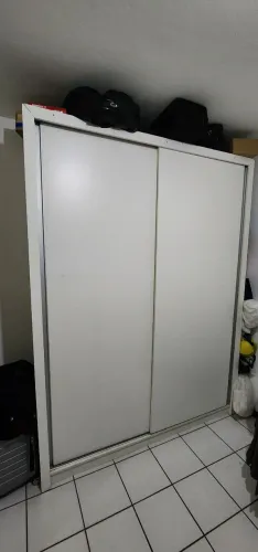 Guarda roupa planejado de casal 2 portas Branco 8 gavetas