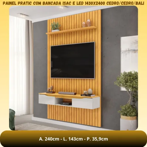 Painel Ripado Pratic com bancada