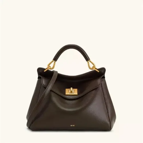 BOLSA JW PEI LUCIA CLASSIC TOP CASTANHO ESCURO