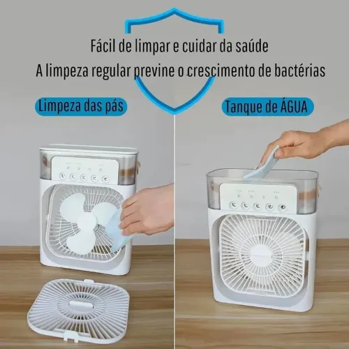 Ventilador portátil umidificador - capacidade até 600 ML de água - entrega grátis