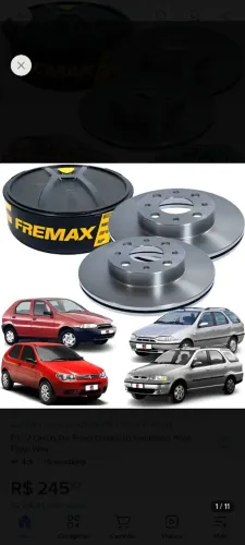 Disco de freio dianteiro Fiat