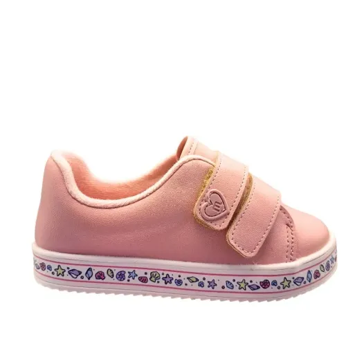 Tênis Infantil Meninas Tira Fixadora Bebê Conforto Molekinha Rosa 2131123578276