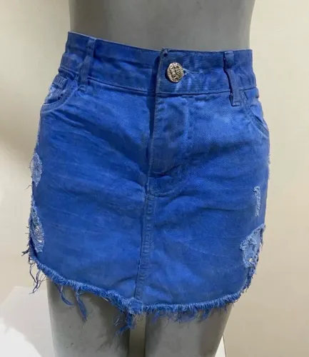 Saia jeans azul