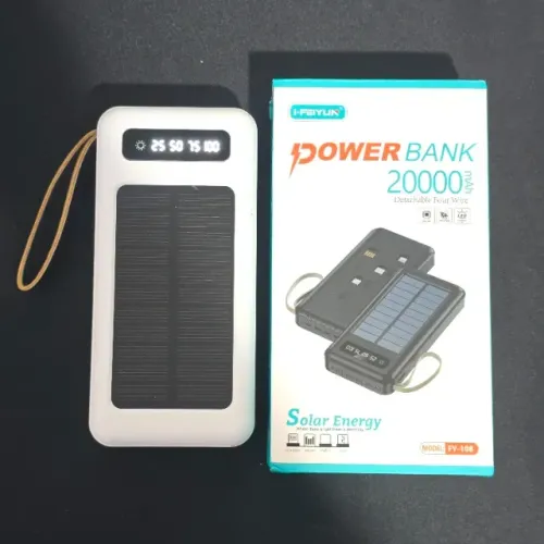 powerbank 20000 mAh carregamento rapido carregamento solar com cabos