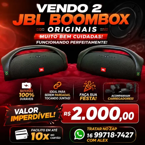 JBL BOMBOX ORIGINAIS PROCEDÊNCIA TOTAL BATERIA 100%