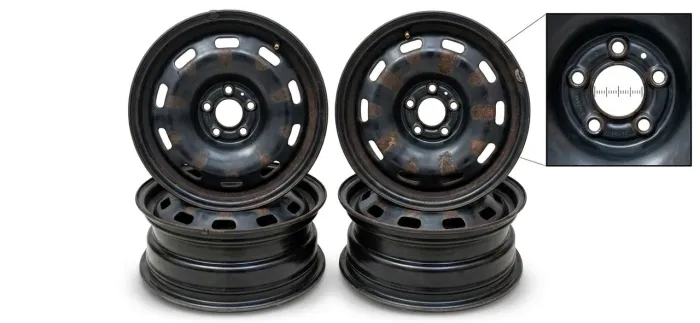 Jogo de 4 Rodas de Ferro Aro 15" - Furação 5x100mm (VW/Toyota/Audi/Subaru)