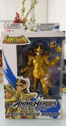 ACTION FIGURE CAVALEIROS DO ZODIACO SAGITTARIUS AIOLOS BANDAI NOVO SEM USO 