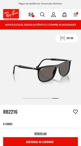 Vendo óculos Ray Ban RB 2216 Original 