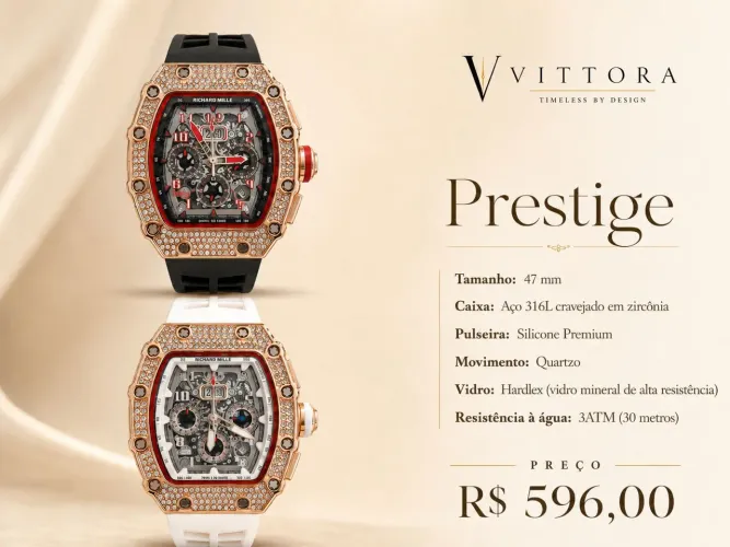 Relógio Masculino Richard Mille - 12 meses de garantia e personalização a laser grátis.